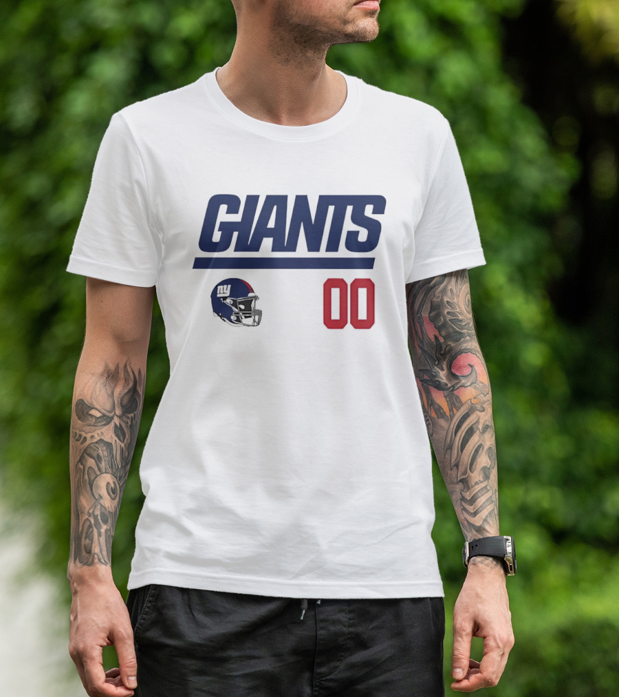 New York Giants 00 Football Helmet Giants T-Shirt