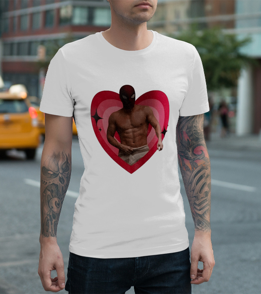 Heart Masked Bodybuilder Spidey T-Shirt