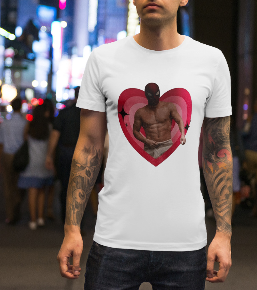 Heart Masked Bodybuilder Spidey T-Shirt