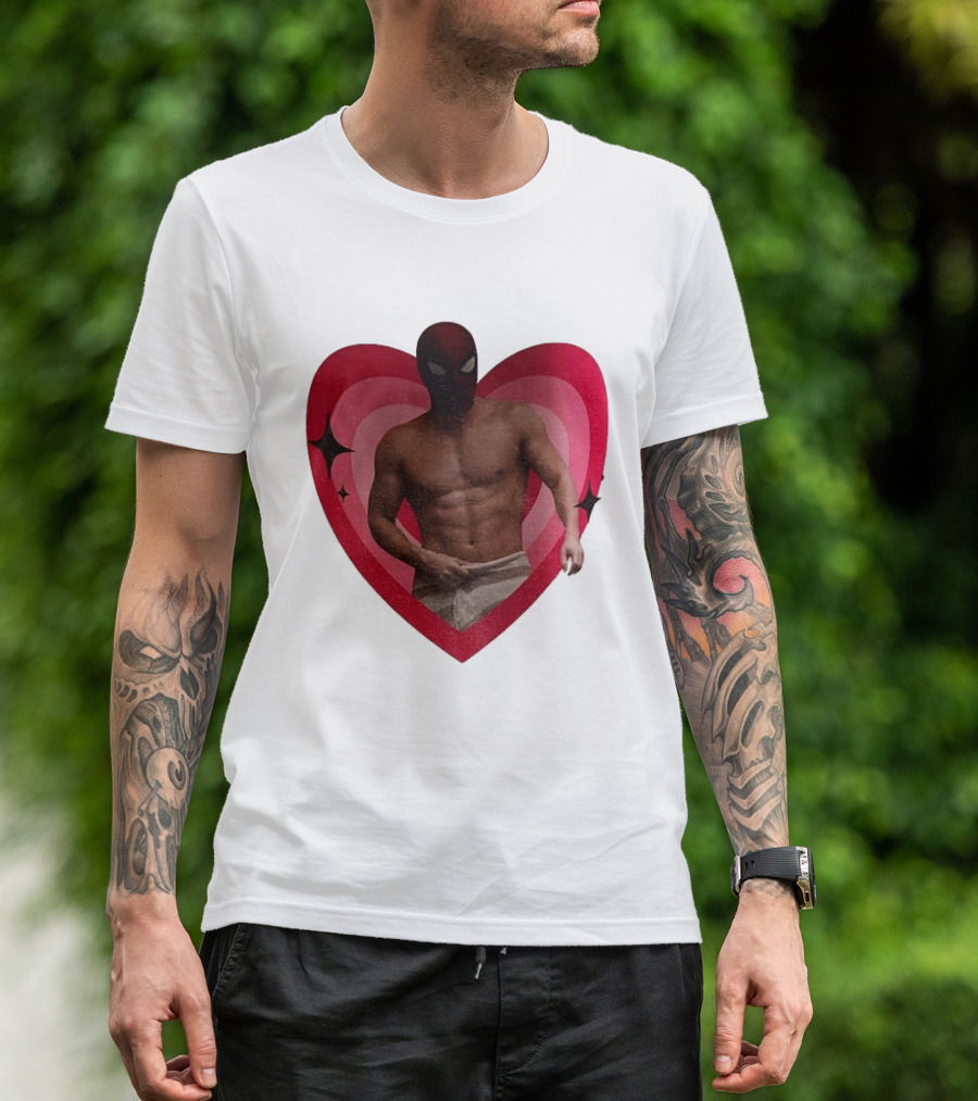 Heart Masked Bodybuilder Spidey T-Shirt