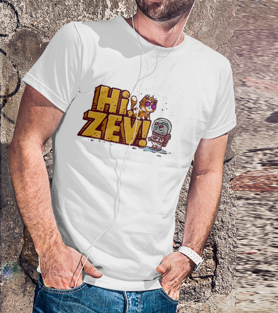 Hi Zev Cartoon Calico Cat Sunglasses Astronaut Creature T-Shirt