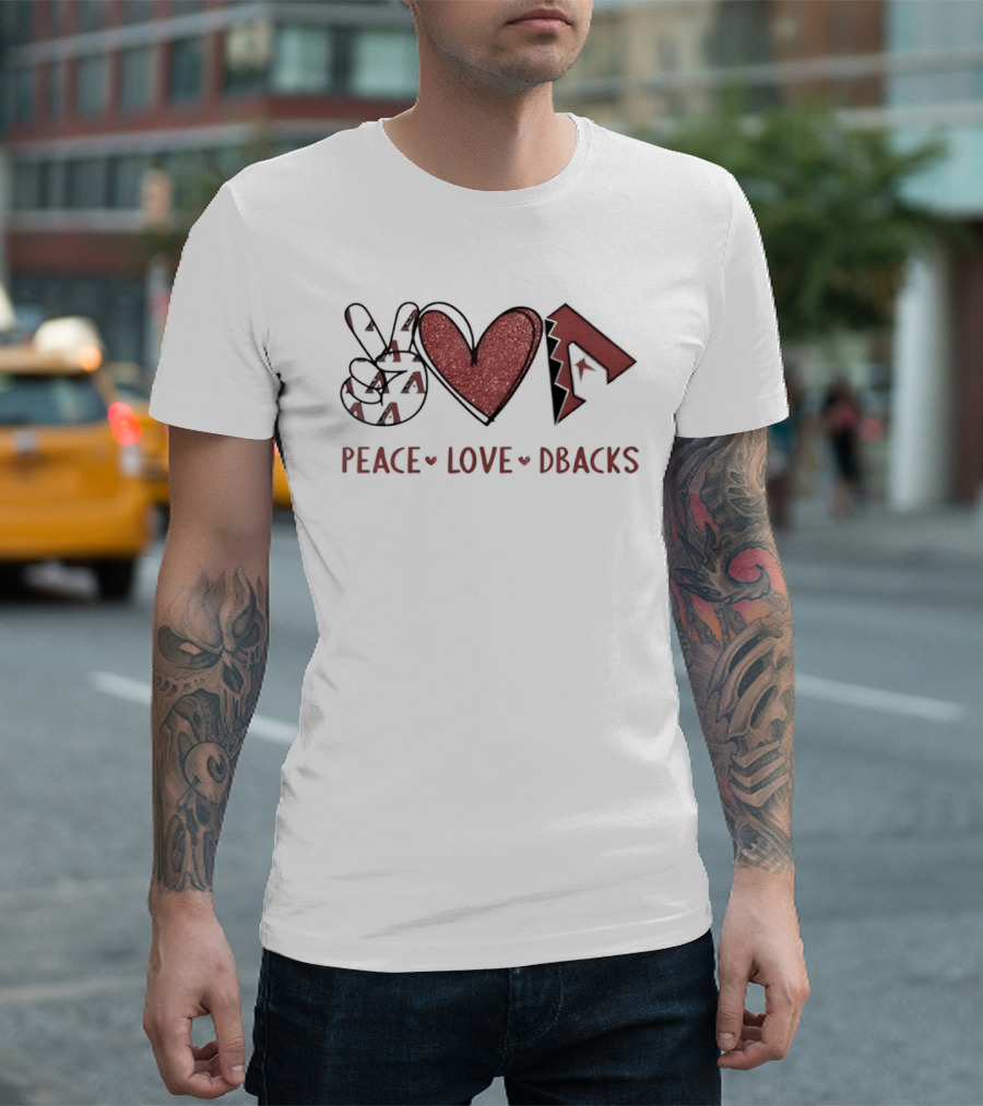Peace Love Dbacks Arizona Diamondbacks T-Shirt