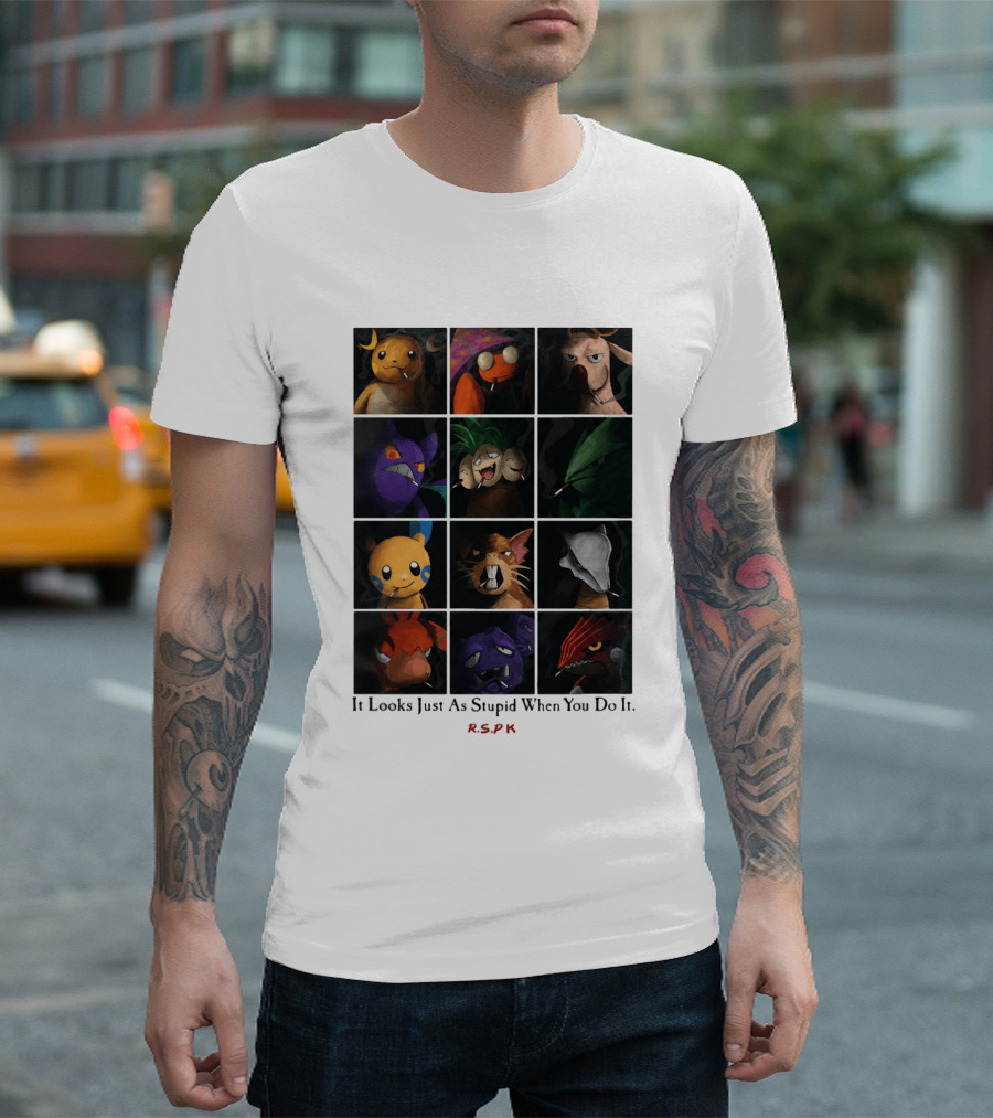 It Looks Just As Stupid When You Do It Cigarette Smoking Cartoon T-Shirt