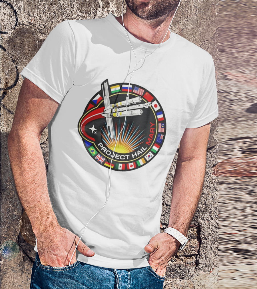 Project Hail Mary Ryland Grace Sci Fi Spacecraft Mission Flags T-Shirt