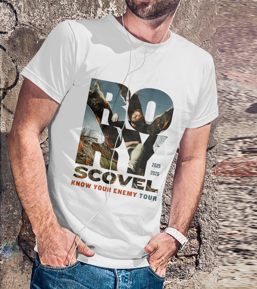 Rory Scovel Know Your Enemy Tour 2023 2026 Fire Backdrop T-Shirt