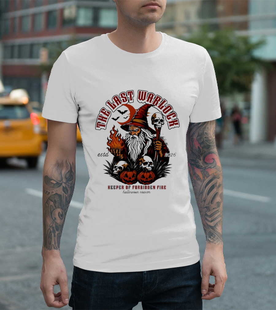 The Last Warlock Keeper Of Forbidden Fire Halloween 2026 T-Shirt