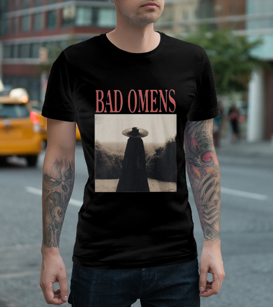 Bad Omens Specter Tour Dark Figure In Shadowy Landscape T-Shirt