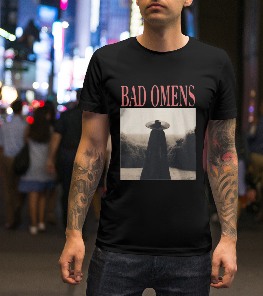 Bad Omens Specter Tour Dark Figure In Shadowy Landscape T-Shirt