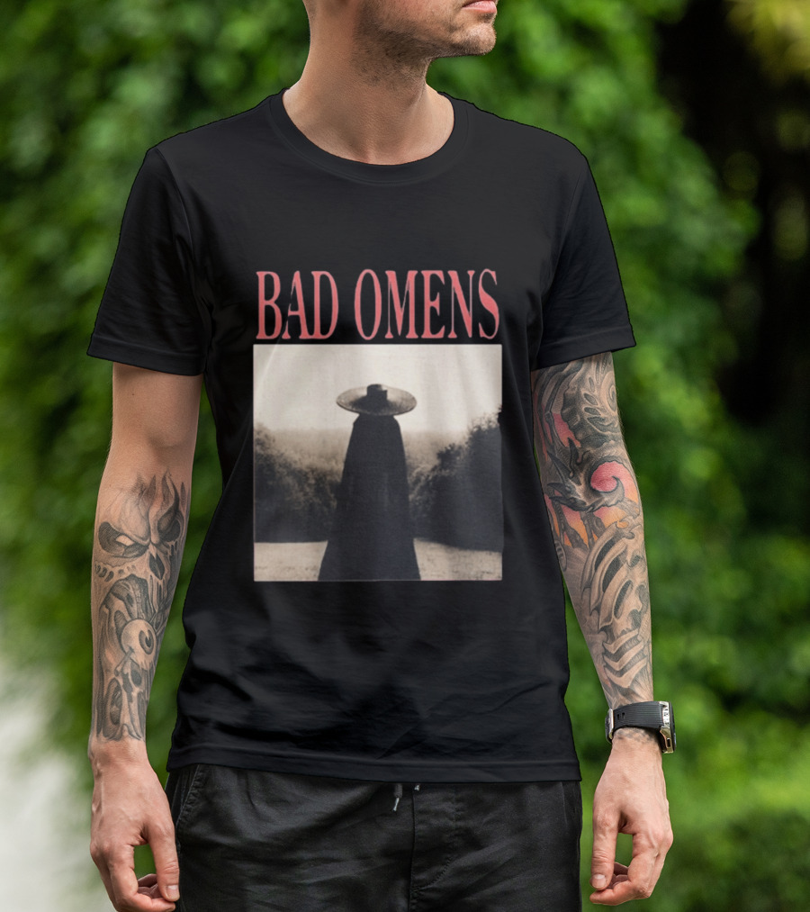 Bad Omens Specter Tour Dark Figure In Shadowy Landscape T-Shirt