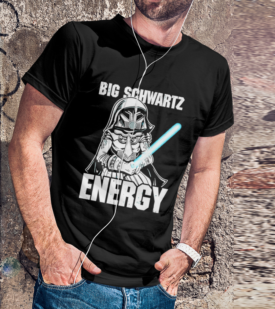Big Schwartz Energy Dark Helmet Glowing Blue Sword T-Shirt
