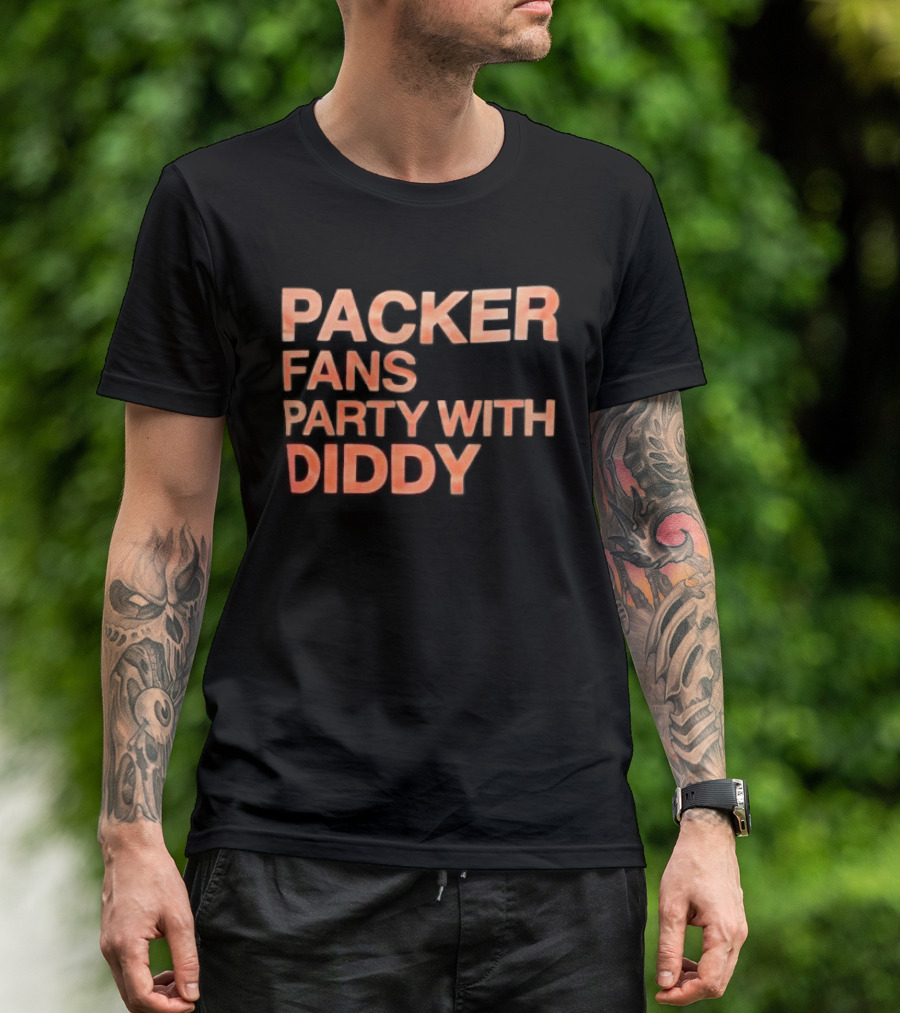 Packer Fans Party With Diddy Orange Clay Lettering T-Shirt