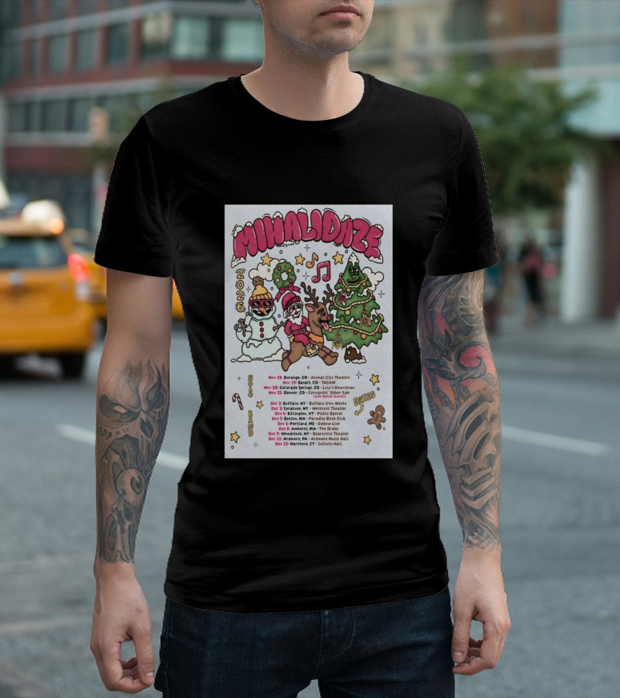 MIHALIDAZE 2026 Tour Solo Band Dates T-Shirt