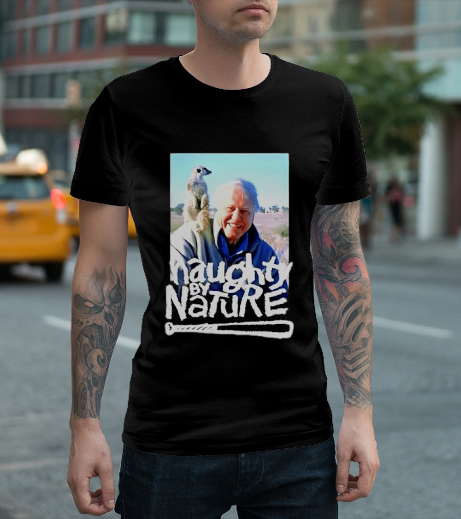 Naughty By Nature David Attenborough Meerkat Wildlife Photo T-Shirt