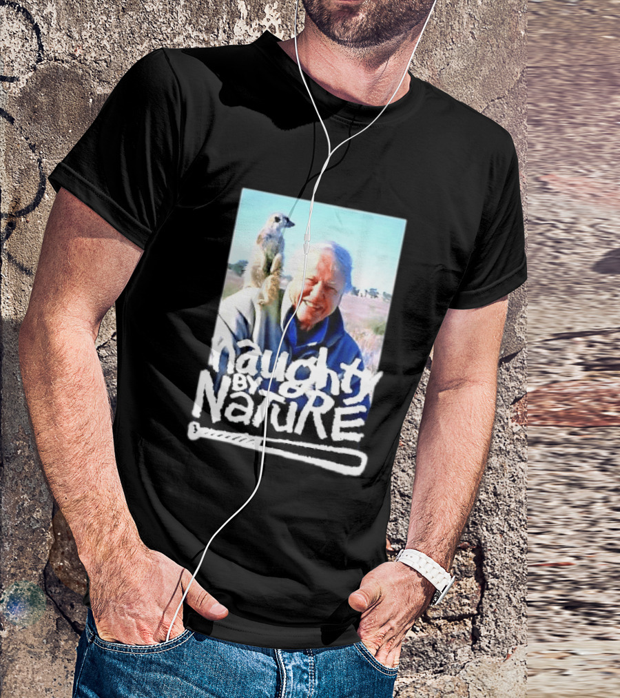 Naughty By Nature David Attenborough Meerkat Wildlife Photo T-Shirt