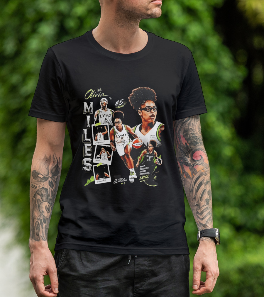 Olivia Miles No 5 Minnesota Lynx Fearless Driven Determined T-Shirt