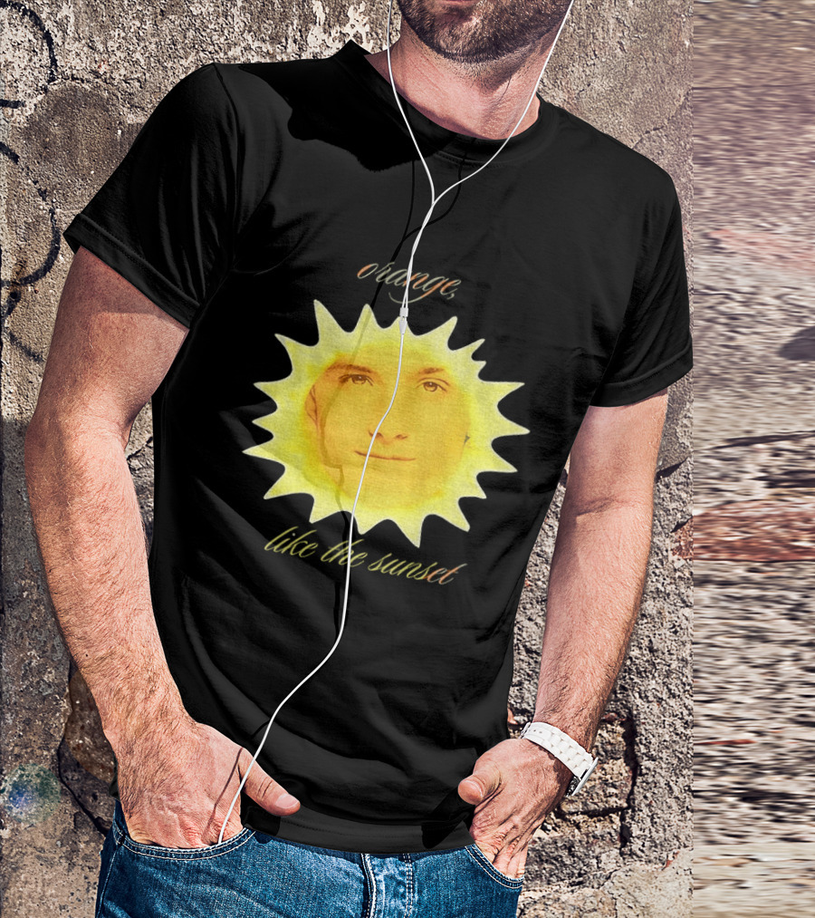 Orange Like The Sunset Face In Sun Design Peeta T-Shirt