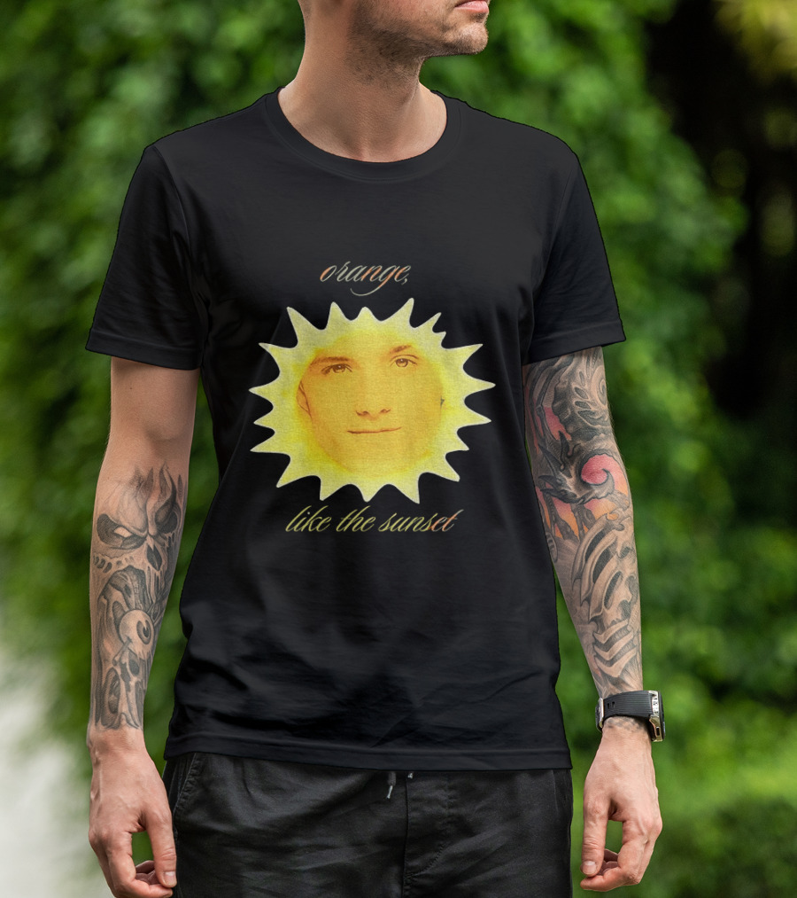 Orange Like The Sunset Face In Sun Design Peeta T-Shirt