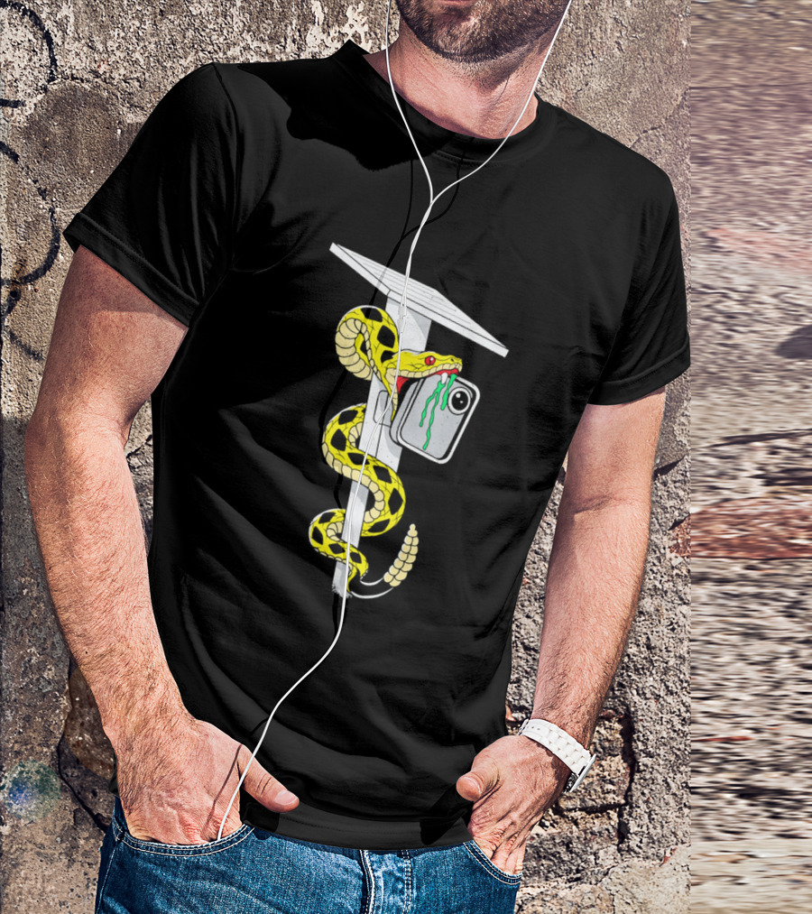 Don't Tread Flock Yellow Snake Wrapped Around Graduation Cap With ID T-Shirt
