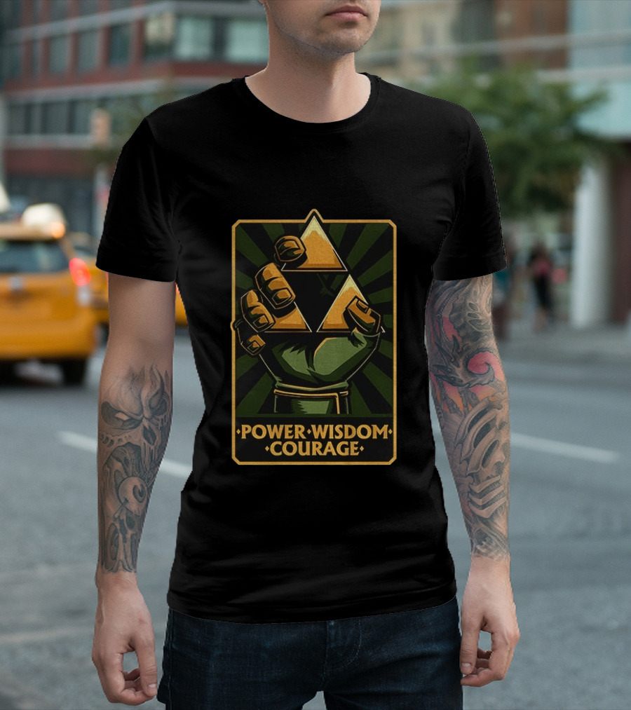 Power Wisdom Courage Triforce Hand The Legend Of Zelda T-Shirt