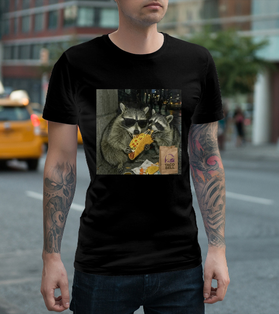 Taco Bell Raccoons Enjoying A Tasty Street Taco Night T-Shirt