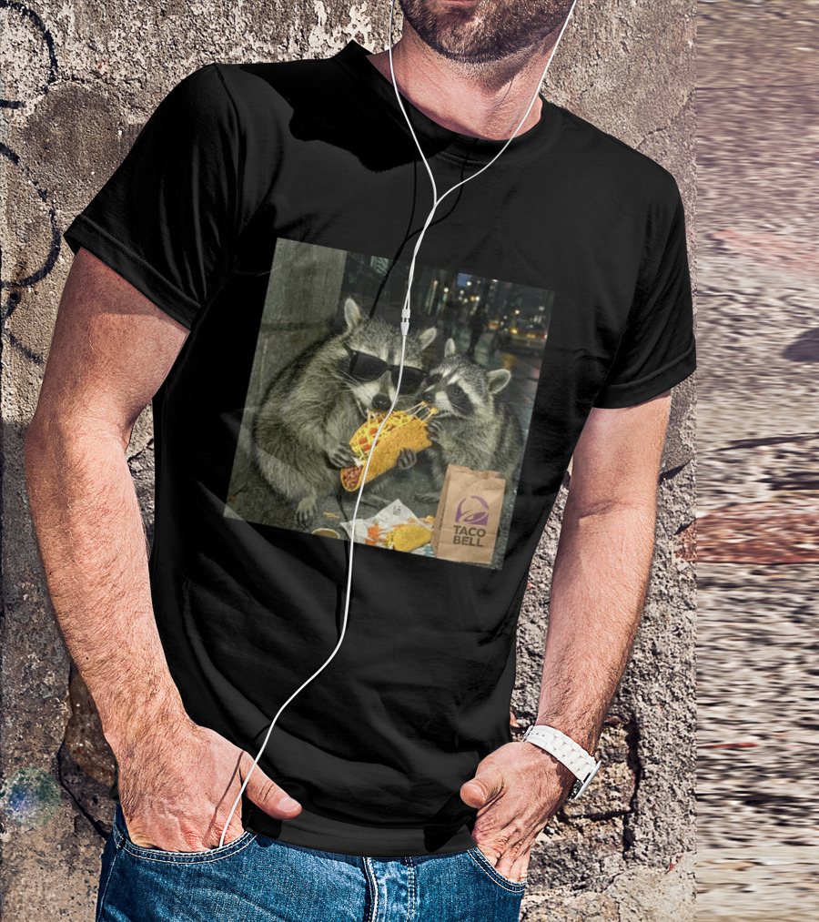 Taco Bell Raccoons Enjoying A Tasty Street Taco Night T-Shirt