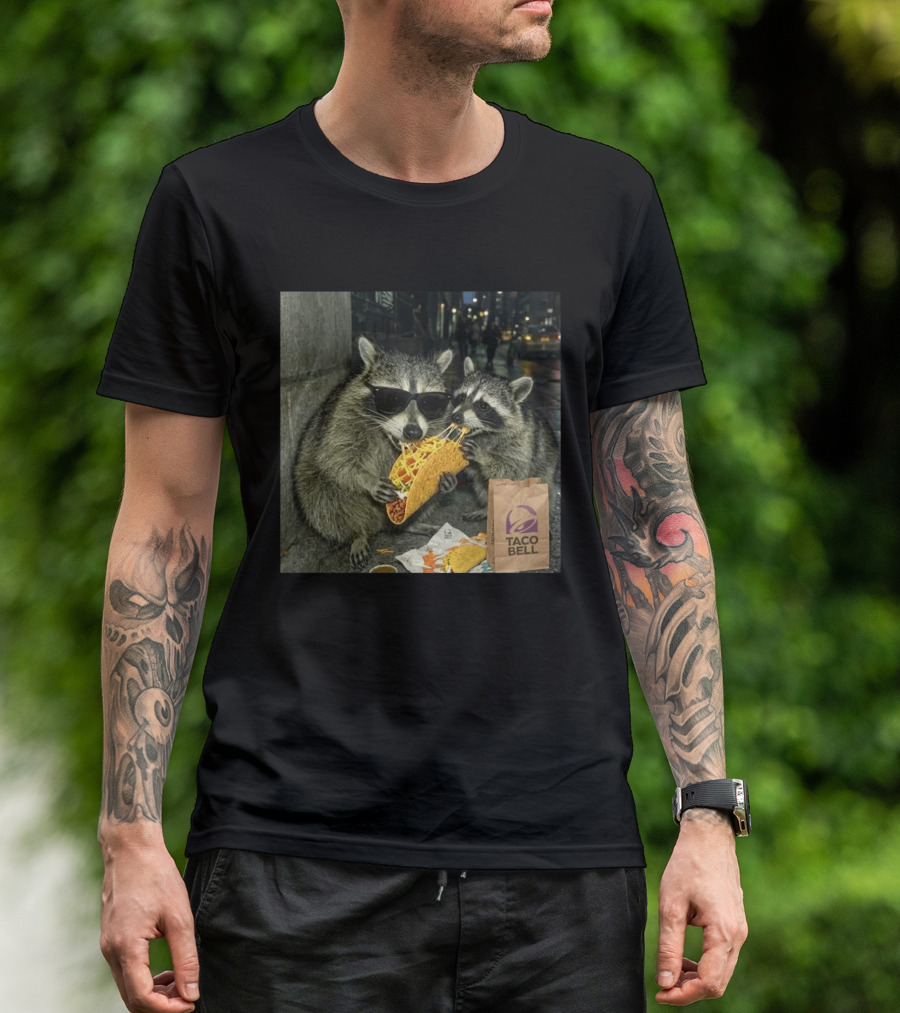 Taco Bell Raccoons Enjoying A Tasty Street Taco Night T-Shirt