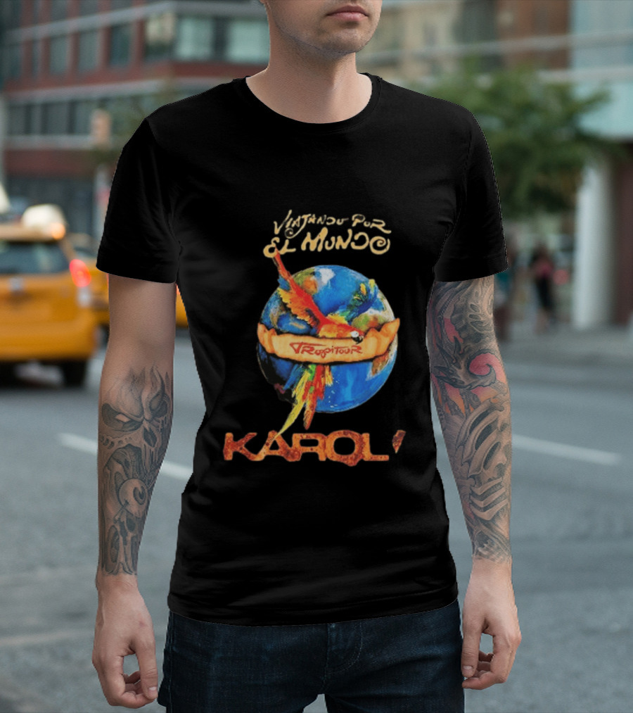 Viajando Por El Mundo Tropitour 2026 Karol G Dates T-Shirt
