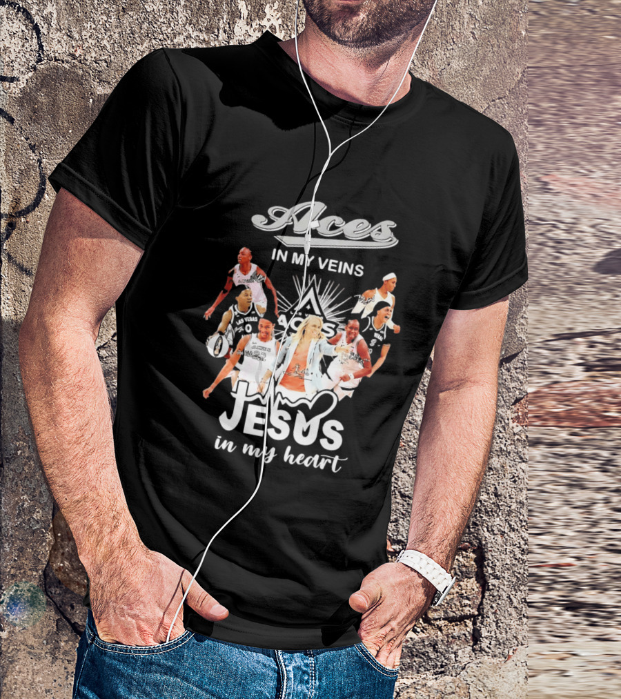 Las Vegas Aces In My Veins Jesus In My Heart WNBA 2026 T-Shirt