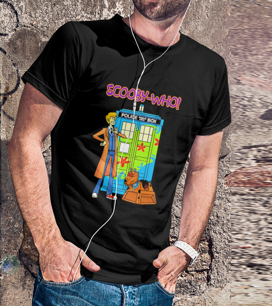Scooby Who Shaggy Tenth Doctor Mystery Machine Painted Tardis K9 Robot T-Shirt