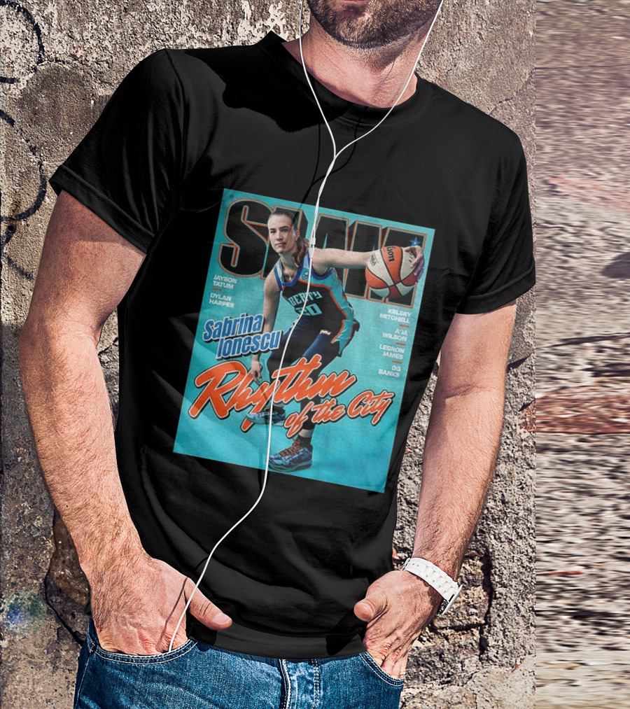 Slam Cover 264 Sabrina Ionescu Rhythm Of The City Liberty Basketball T-Shirt