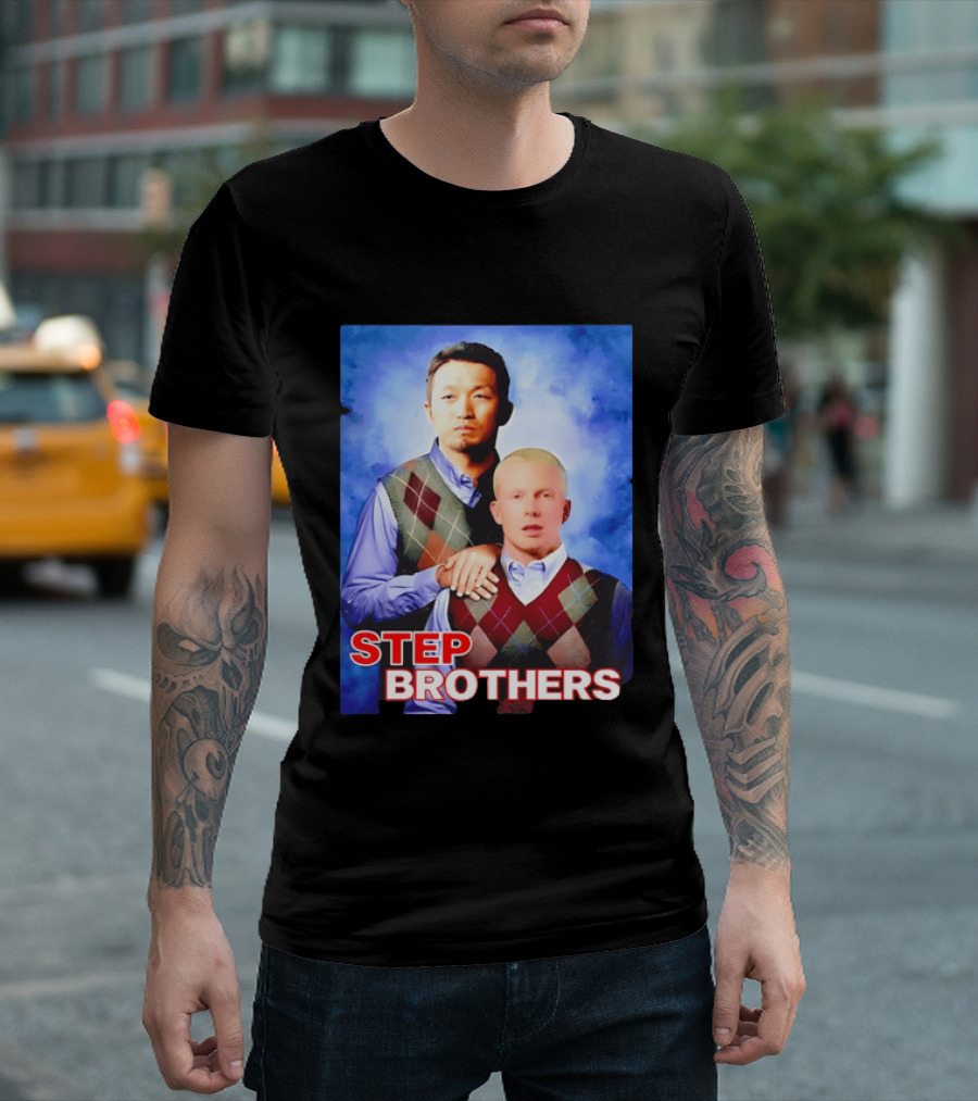Step Brothers Two Men Argyle Vests Blue T-Shirt