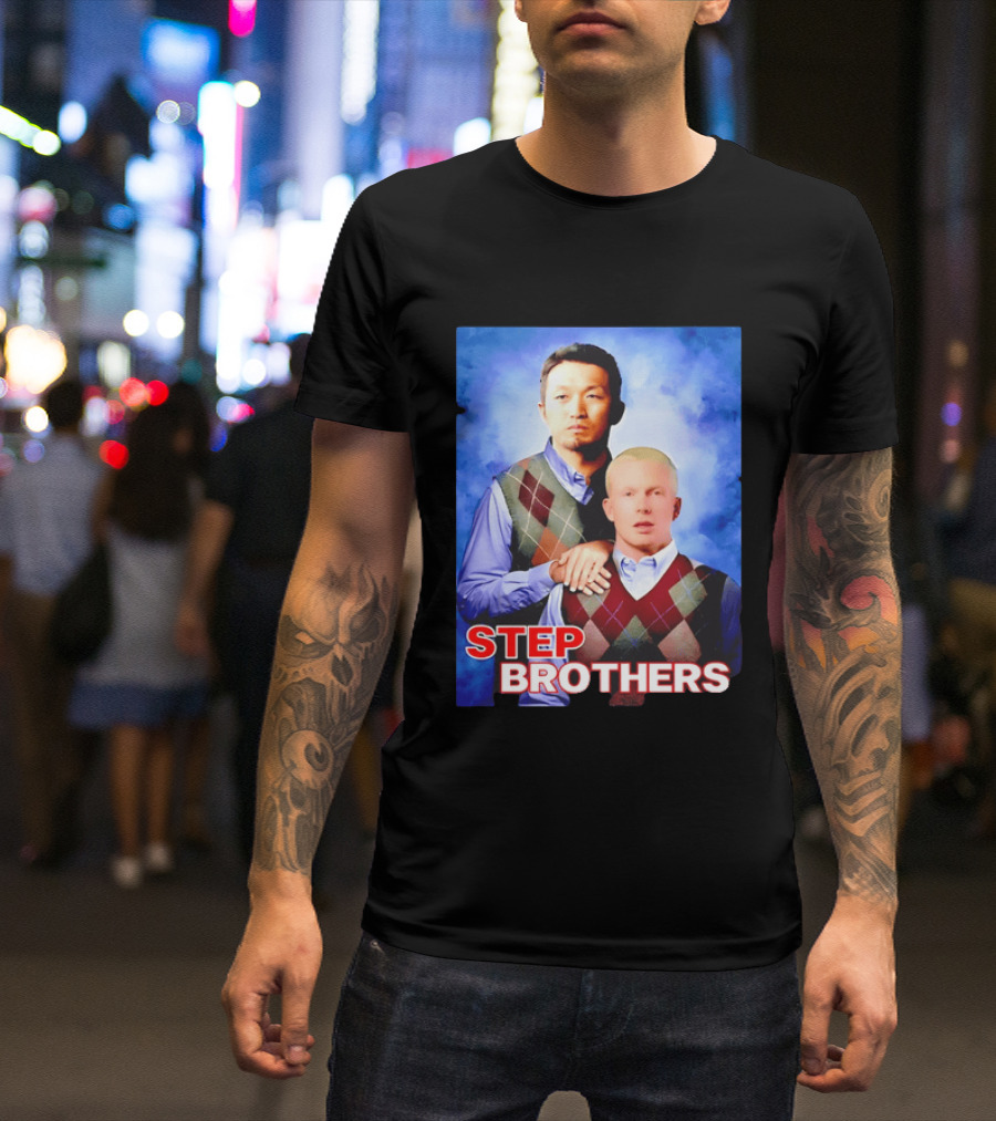 Step Brothers Two Men Argyle Vests Blue T-Shirt