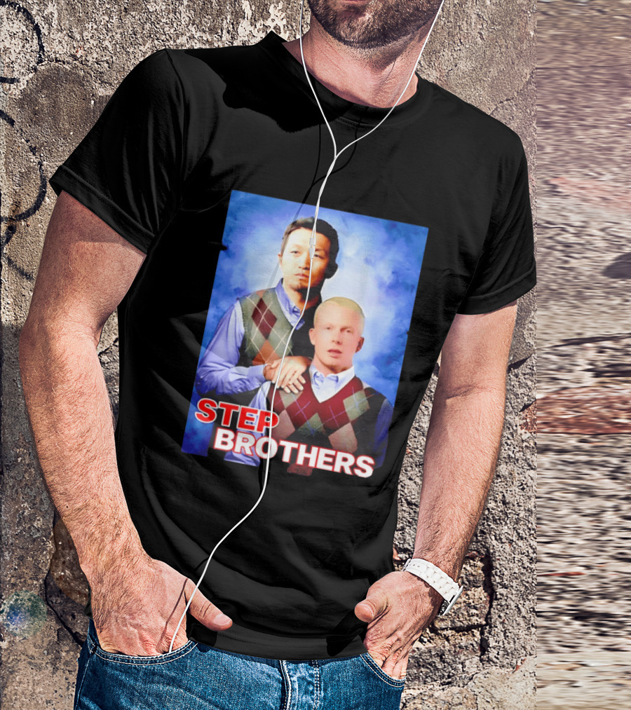 Step Brothers Two Men Argyle Vests Blue T-Shirt