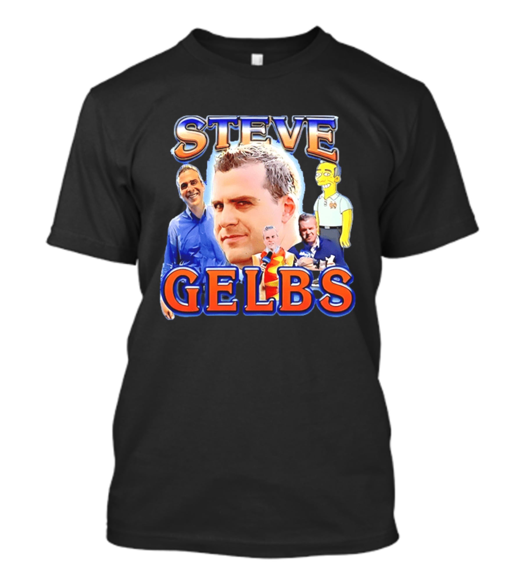 Steve Gelbs Bootleg Photo Collage Simpsonized Cartoon Hot Dog Suit T-Shirt