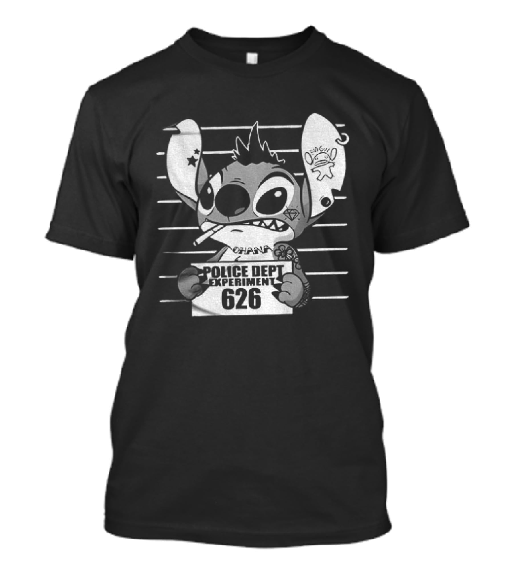 Bad Guy Experiment 626 Police Dept Shot Stitch T-Shirt
