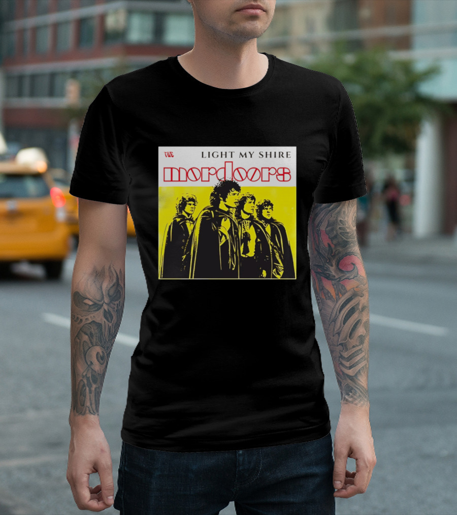 The Light My Shire Mordoors Four Hobbits Cloaks Yellow T-Shirt
