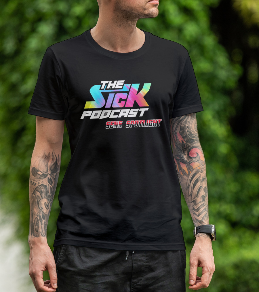 The Sick Podcast Sens Spotlight Colorful Neon Gradient T-Shirt