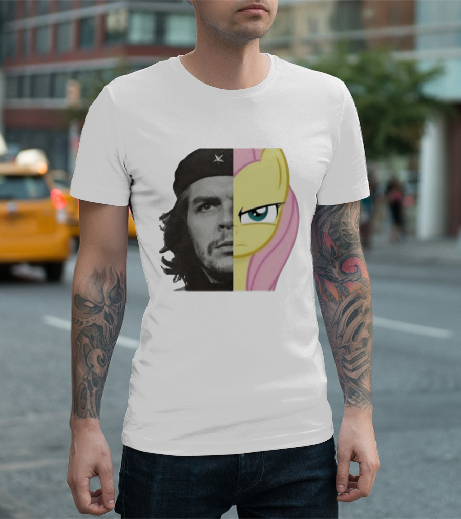 Che Guevara Fluttershy Crossover Fusion Face Mashup T-Shirt