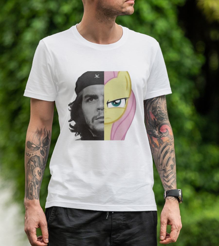 Che Guevara Fluttershy Crossover Fusion Face Mashup T-Shirt
