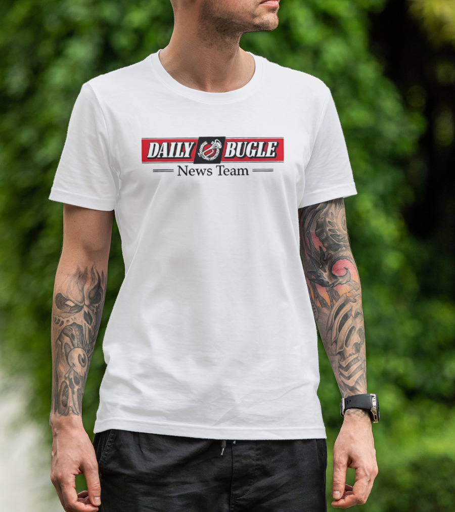Daily Bugle News Team Logo With Iconic Newspaper T-Shirt