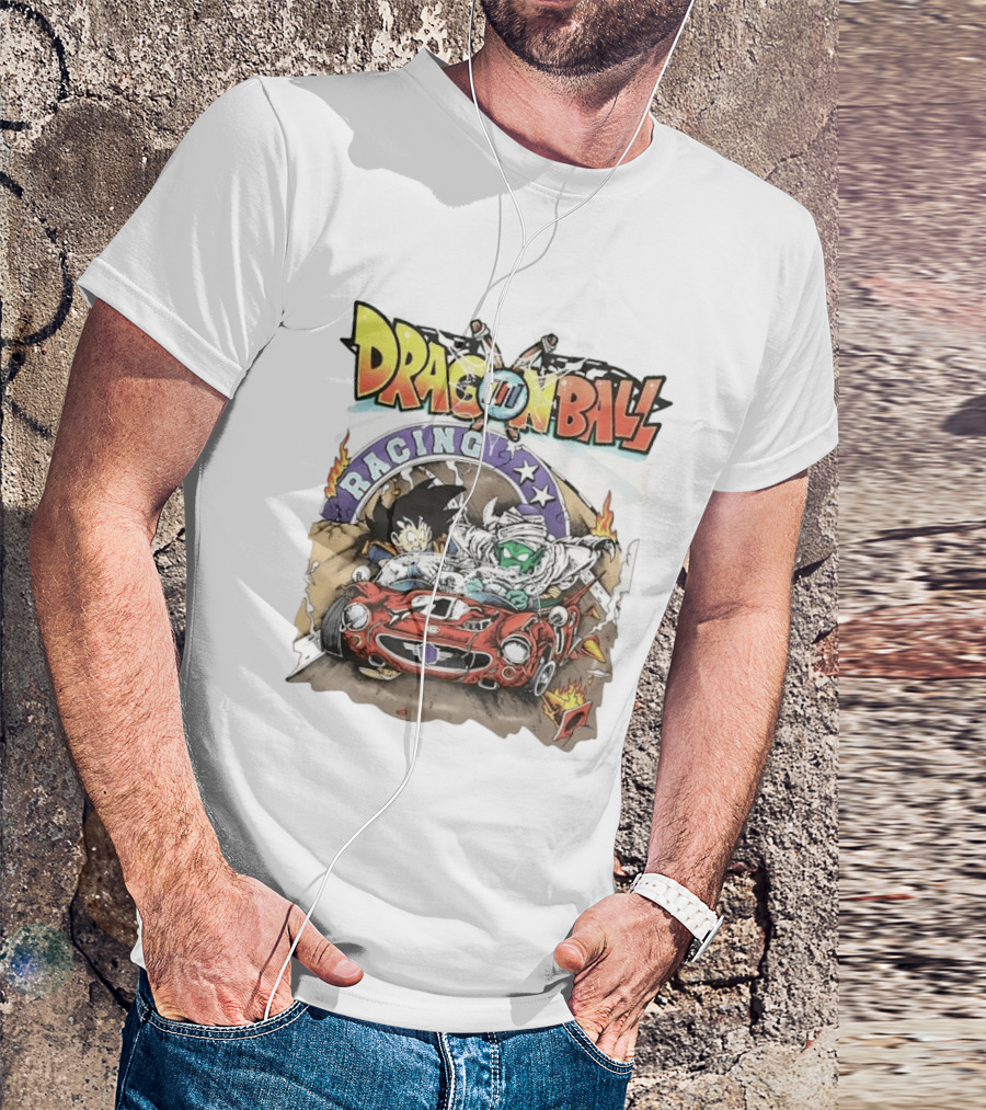 Dragon Ball Racing Goku Piccolo Red Racecar Adventure T-Shirt