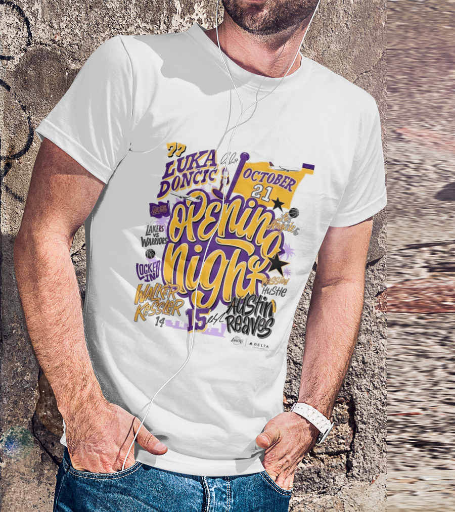 Los Angeles Lakers Luka Doncic Opening Night October 21 Walker Kessler Austin Reaves T-Shirt
