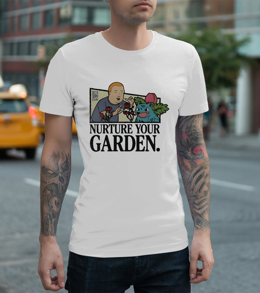 Bobby Hill Ivysaur Roses Nurture Your Garden Cartoon T-Shirt
