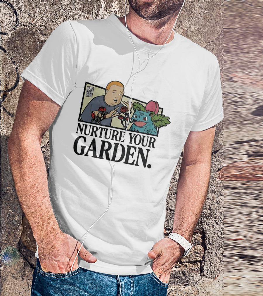 Bobby Hill Ivysaur Roses Nurture Your Garden Cartoon T-Shirt