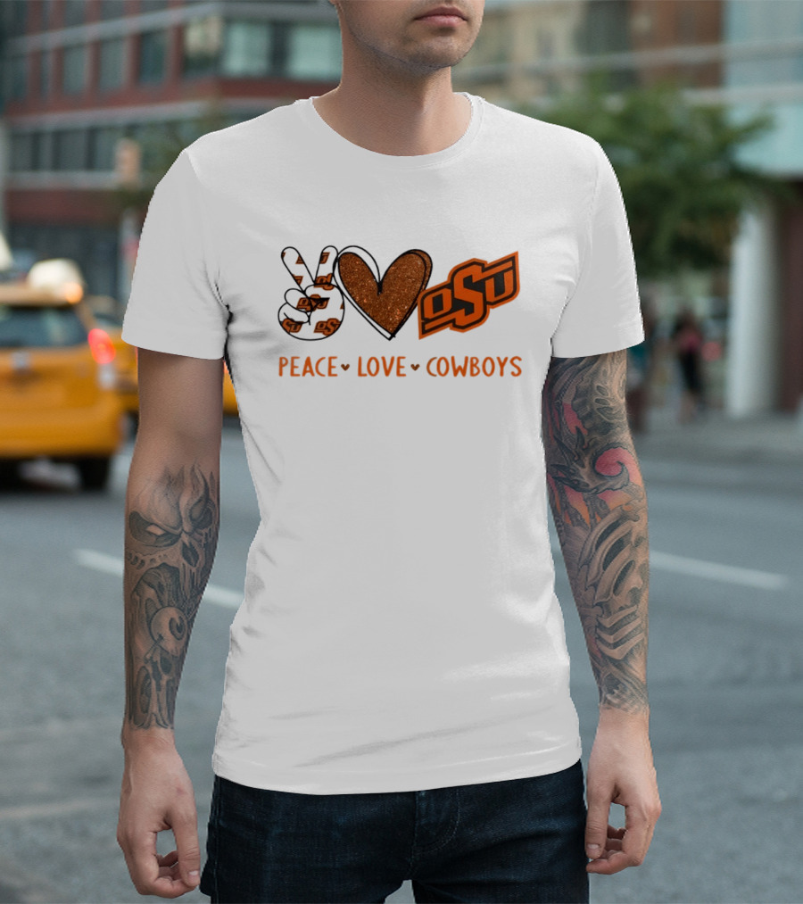 Peace Love OSU Oklahoma State Cowboys T-Shirt
