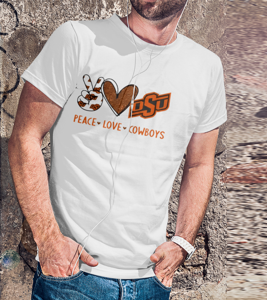Peace Love OSU Oklahoma State Cowboys T-Shirt