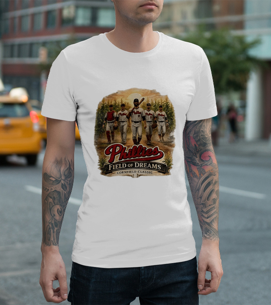Phillies Field Of Dreams Cornfield Classic Vintage Baseball Magic T-Shirt