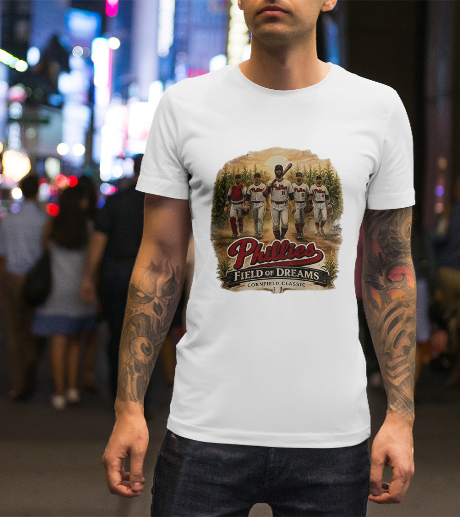 Phillies Field Of Dreams Cornfield Classic Vintage Baseball Magic T-Shirt