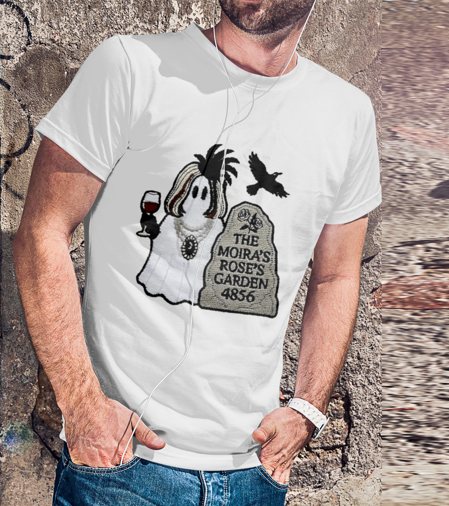 The Moira's Rose's Garden Ghost Wine Glass Tombstone Crow 4836 Wig T-Shirt