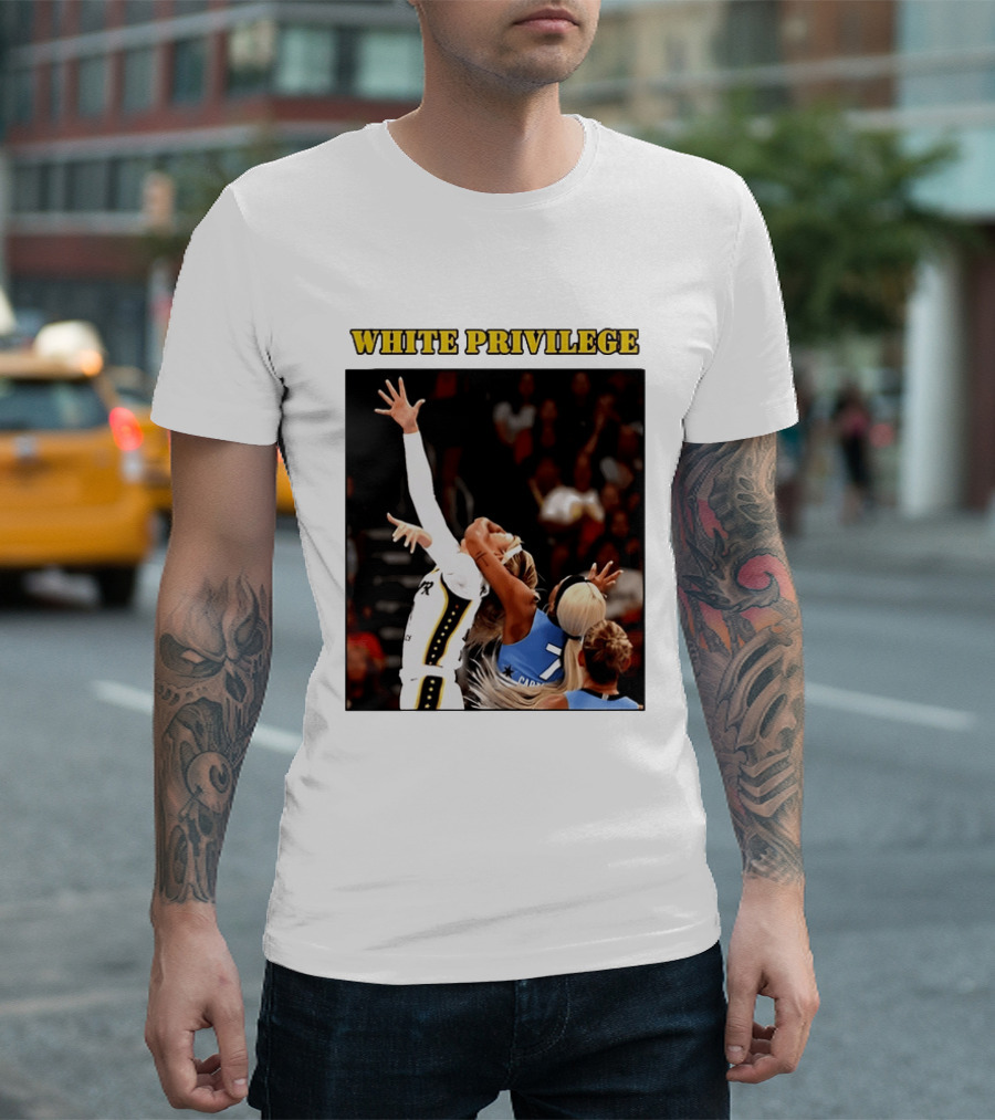 WHITE PRIVILEGE Sophie Cunningham DiJonai Carrington Basketball Confrontation T-Shirt